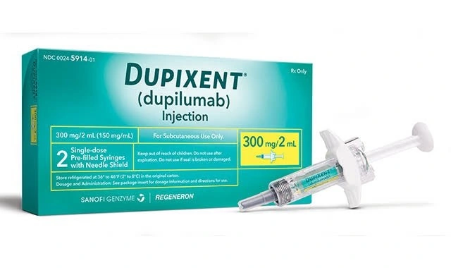 Embalagem original de Dupixent (dupilumabe) na foto indicada pelo usuário